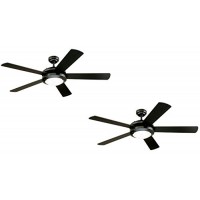 Westinghouse Comet 52-Inch Matte Black Indoor Ceiling Fan  Light Kit with Frosted Glass (Black 2 Pack) - B07FPNKRGH